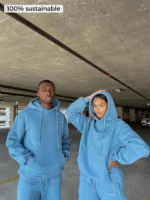 Unisex Fleece Hoodie Sky Blue