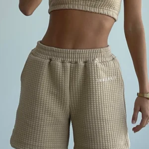 Quilted Cloud Shorts Caramel Latte