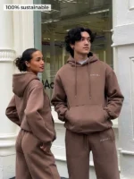 Unisex Fleece Hoodie Chocolate Brown