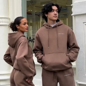 Unisex Fleece Hoodie Chocolate Brown